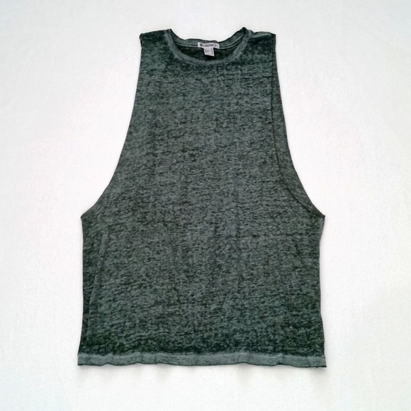 Forever 21 Women's Marled Hunter Green Semi Sheer Workout/ Casual Tank Top M - Picture 3 of 7